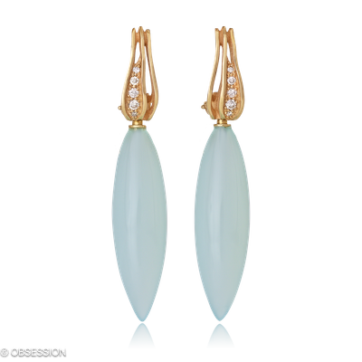 Himalaja Ohrclip mit Einhänger in Rotgold