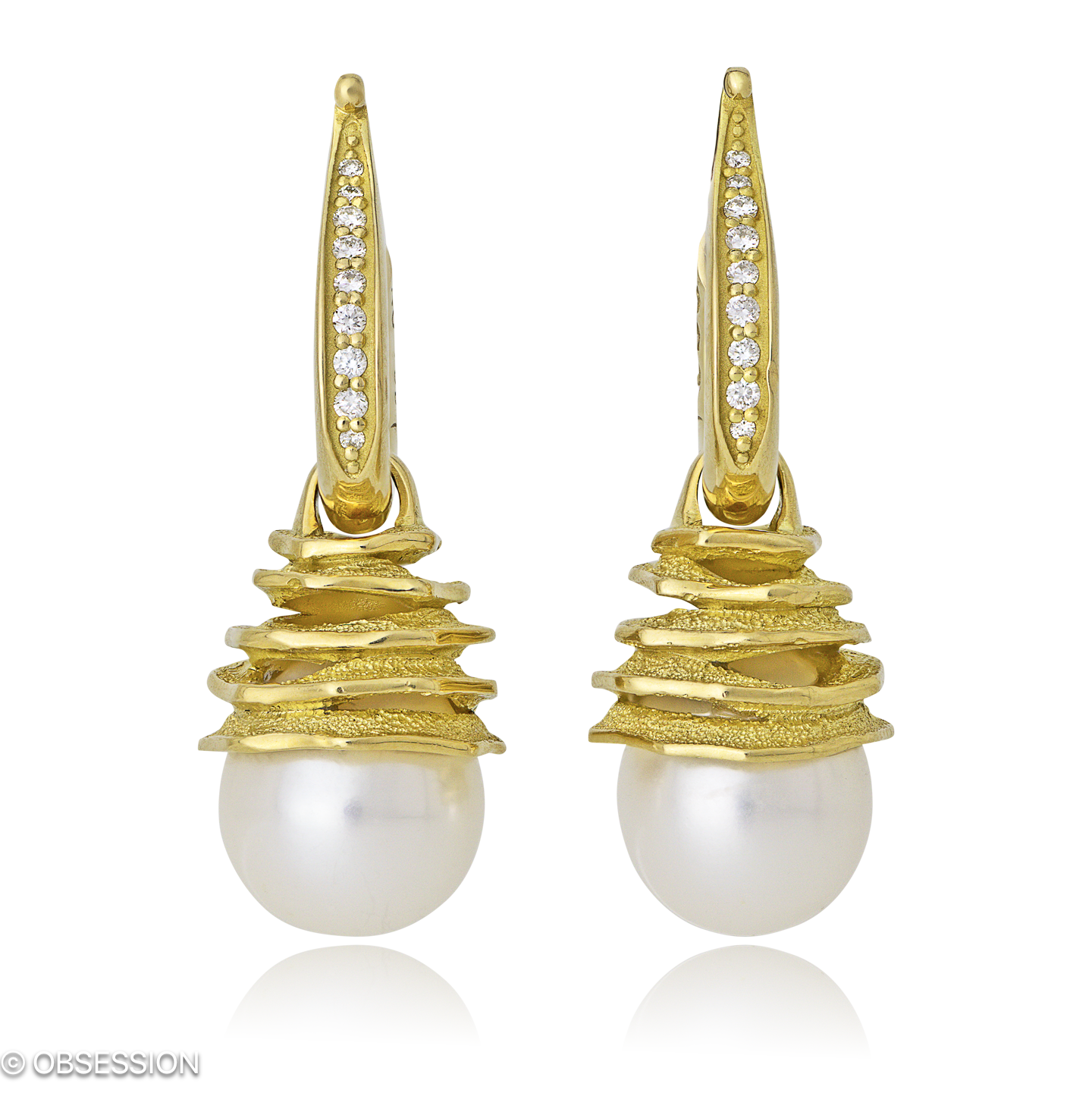 Himalaja Kreole mit Einhänger in Gelbgold