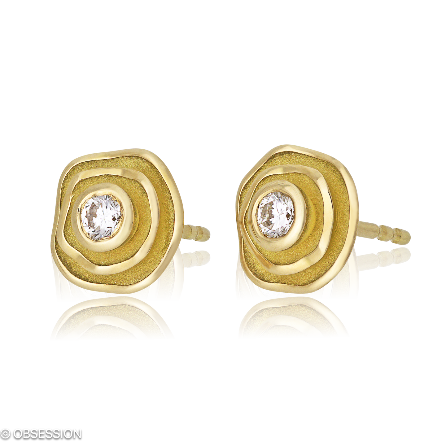 Himalaja Ohrstecker in Gelbgold