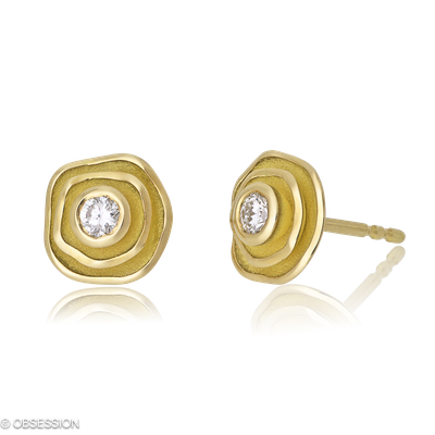 Ohrstecker Himalaja in Gelbgold mit 2 Brillant H si
