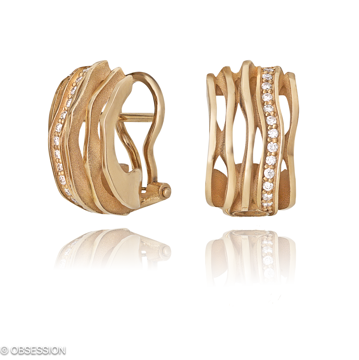 Himalaja Ohrclip in Rotgold