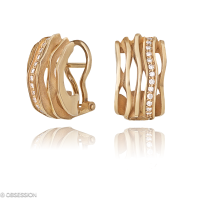 Himalaja Ohrclip in Rotgold