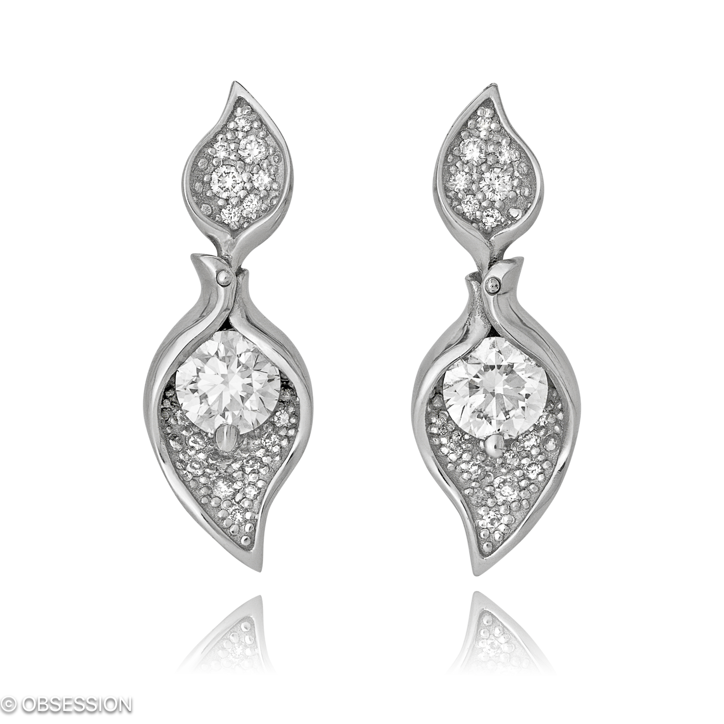 Kalla Ohrhänger in Weissgold