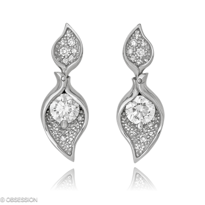 Kalla Ohrhänger in Weissgold