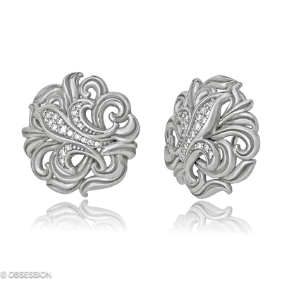 Ohrclip Lilly Rose in Weissgold mit 32 Brillant FG, vs1-vs2
