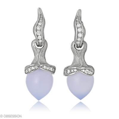 Mermaid Kreole mit Einhänger in Weissgold