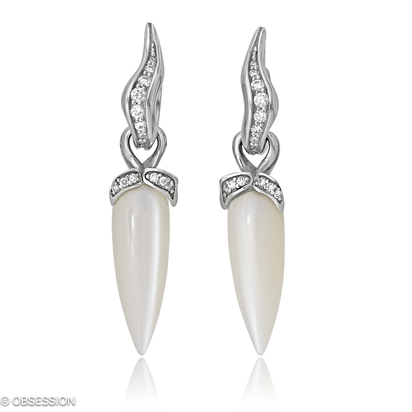 Kreole mit Einhänger, Mermaid mit Mondstein