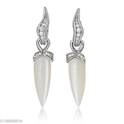 Mermaid Kreole mit Einhänger in Weissgold