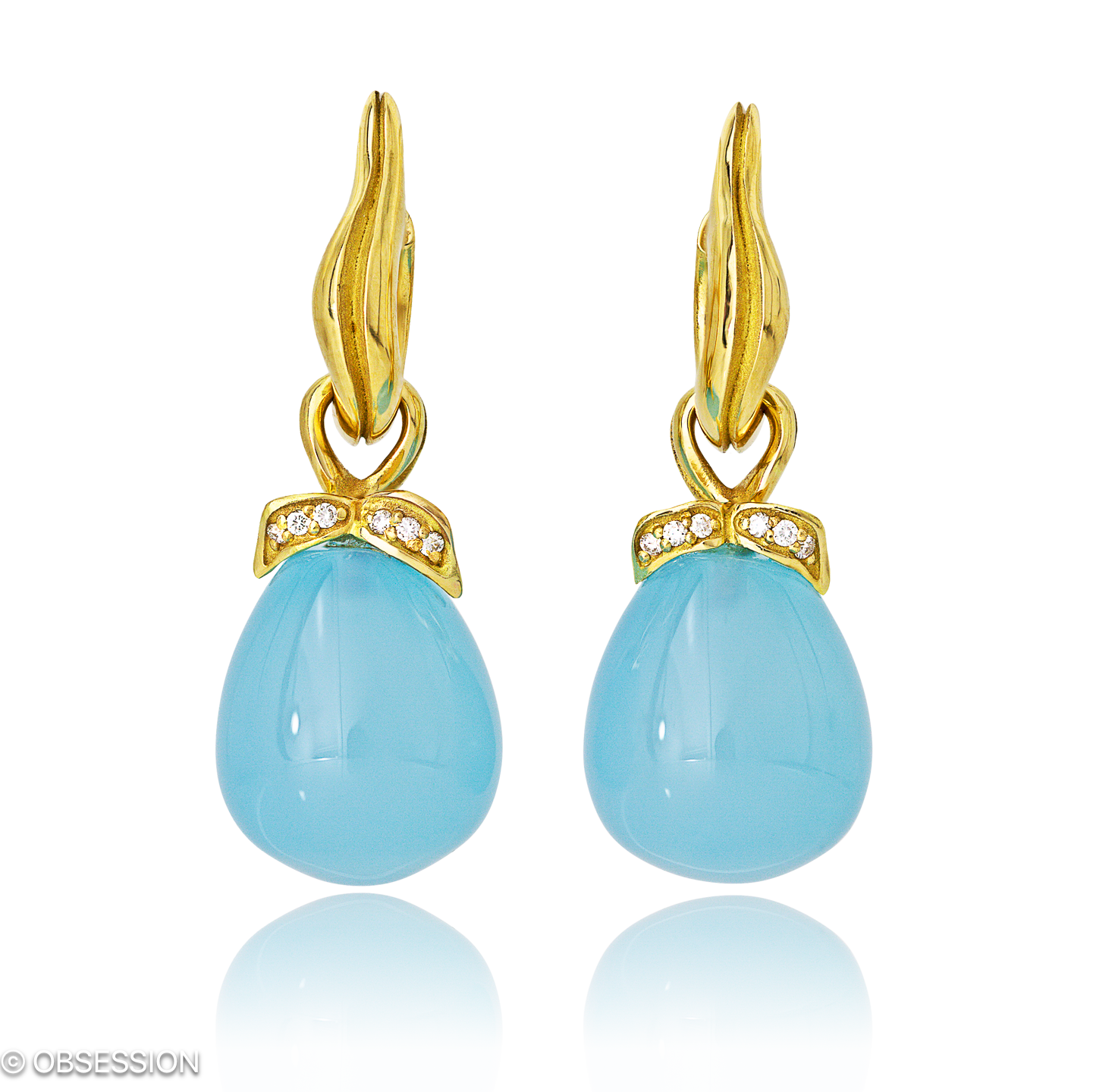 Kreole mit Einhänger, Mermaid mit Chalcedon