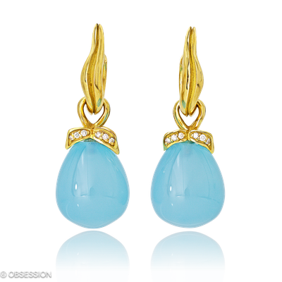 Mermaid Kreole mit Einhänger in Gelbgold