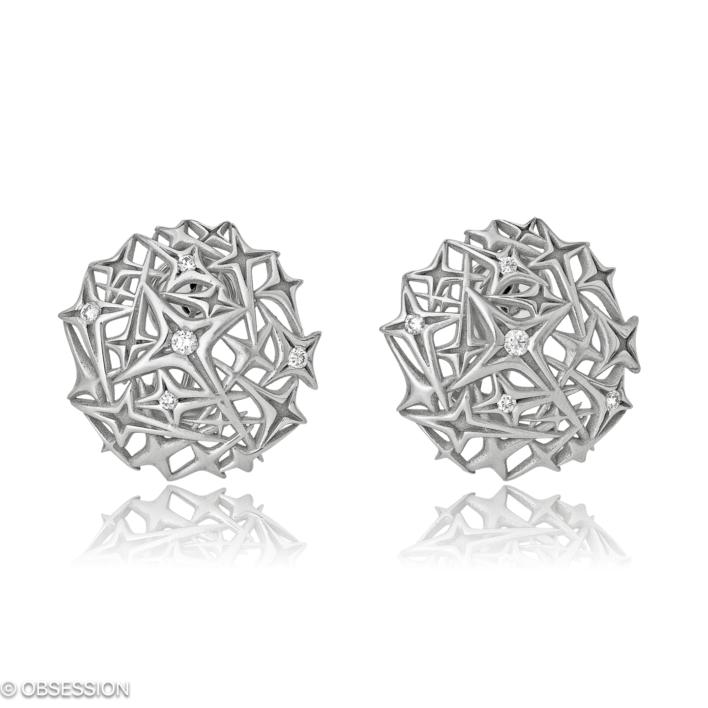 Ohrclip, Milchstrasse mit Diamanten