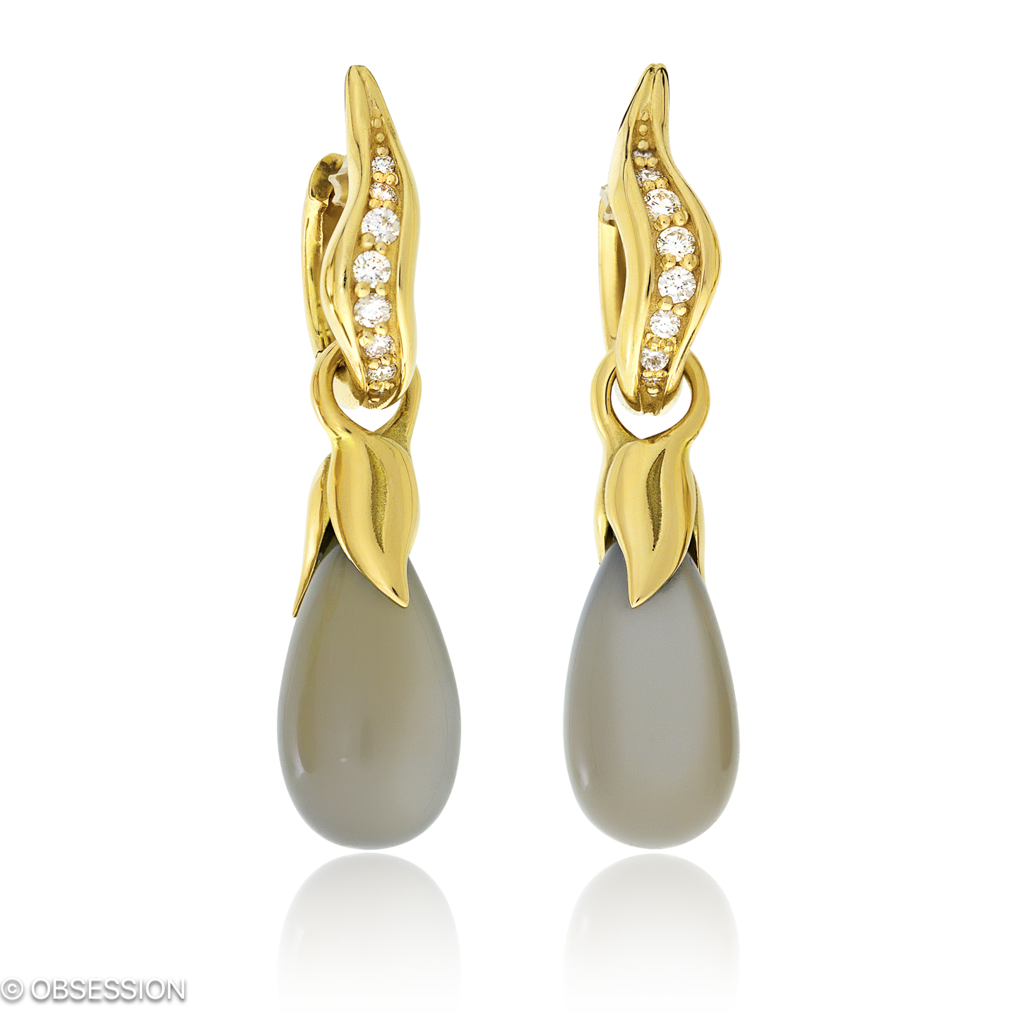 Kreole mit Einhänger, Mermaid mit Mondstein