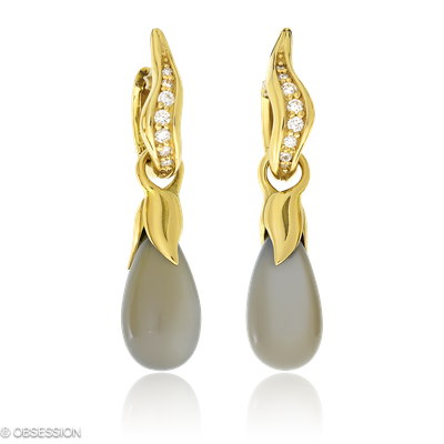 Mermaid Kreole mit Einhänger in Gelbgold