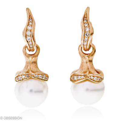 Mermaid Kreole mit Einhänger in Rotgold