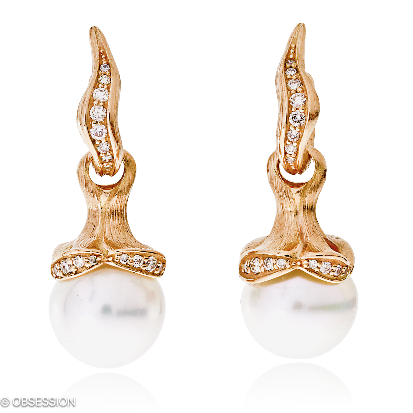 Mermaid Kreole mit Einhänger in Rotgold