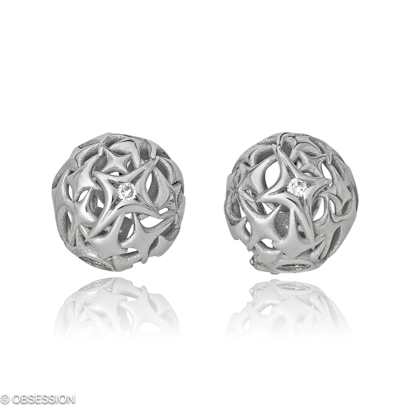 Ohrclip, Milchstrasse mit Diamanten