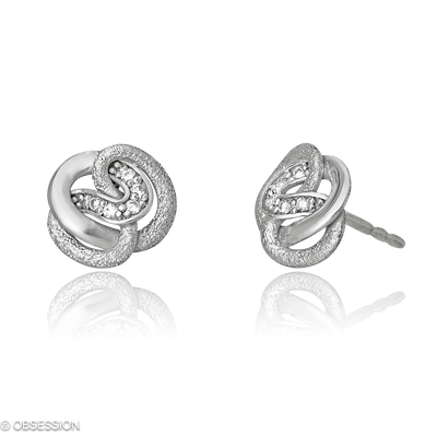 Ohrstecker Unendliche Geschichte in Weissgold mit 10 Brillant FG, vs1-vs2