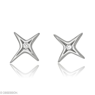 Ohrstecker Milchstrasse in Weissgold mit 2 Brillant FG vs