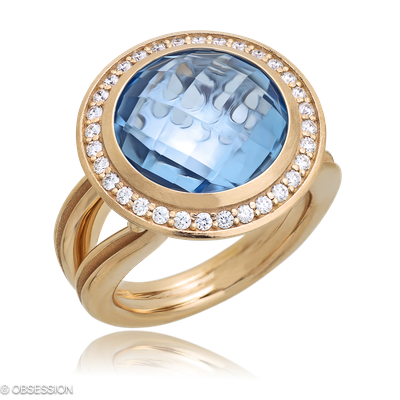 Fatima Cocktailring in Rotgold, mit einer Ringbreite von 19mm und einer Ringgrösse von 52
