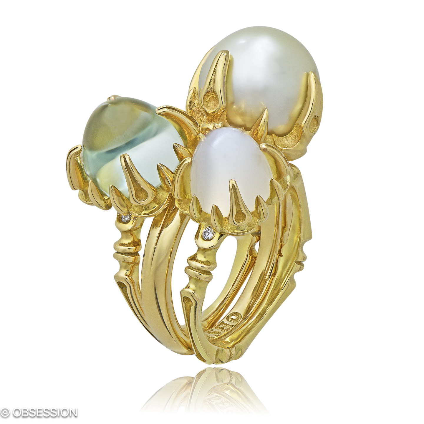 Gremlin Cocktailring in Gelbgold, mit einer Ringbreite von mm und einer Ringgrösse von 52