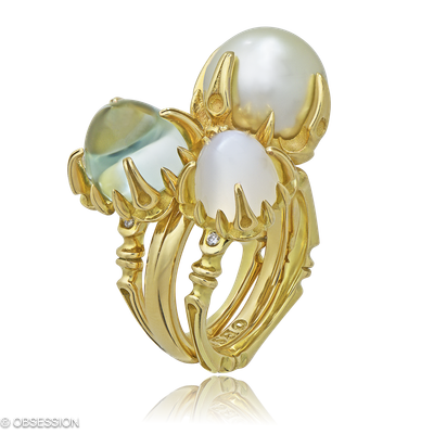 Gremlin Cocktailring in Gelbgold, mit einer Ringbreite von mm und einer Ringgrösse von 52