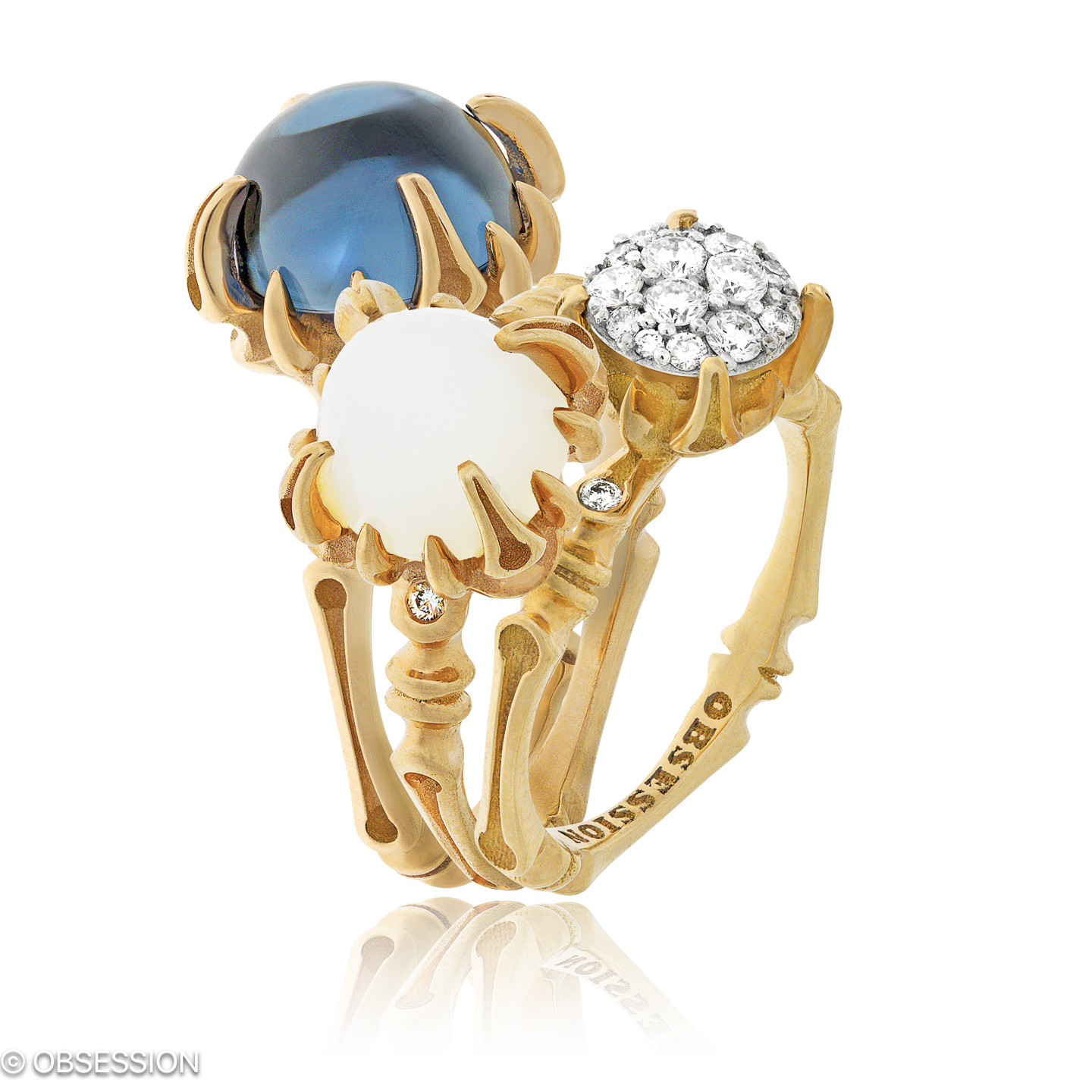 Gremlin-Baby Cocktailring in Rotgold, mit einer Ringbreite von mm und einer Ringgrösse von 52