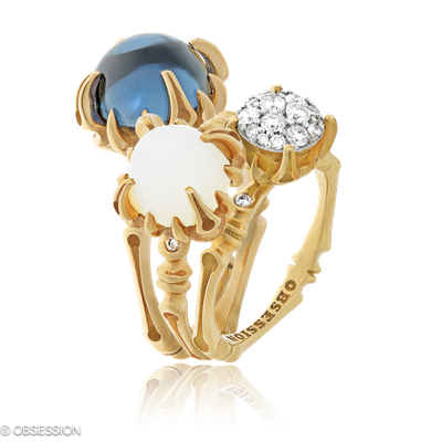 Gremlin-Baby Cocktailring in Rotgold, mit einer Ringbreite von mm und einer Ringgrösse von 52