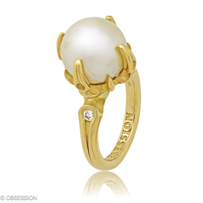Cocktailring Gremlin in Gelbgold mit 2 Brillant FG, vs1-vs2