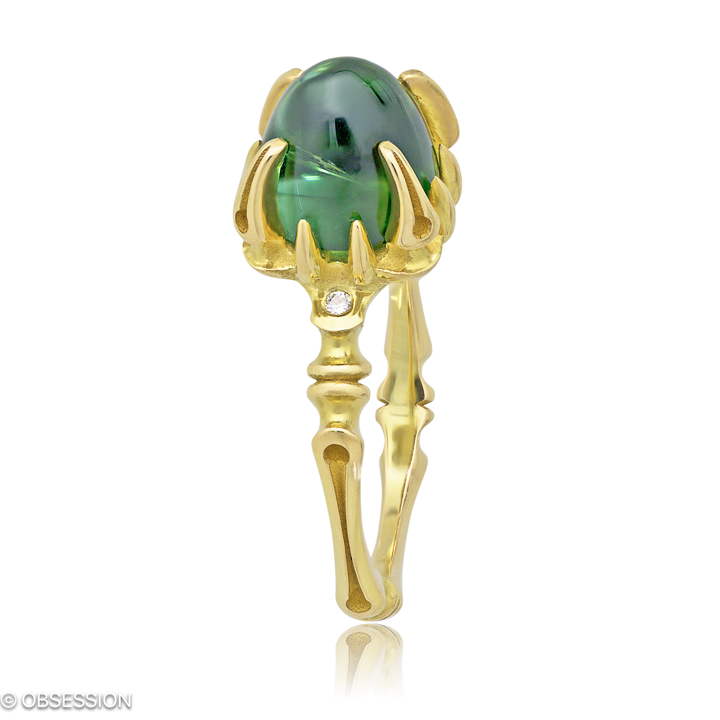 Gremlin-Baby Cocktailring in Gelbgold, mit einer Ringbreite von mm und einer Ringgrösse von 52