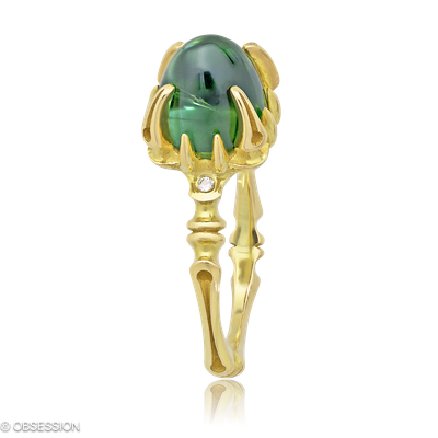 Gremlin-Baby Cocktailring in Gelbgold, mit einer Ringbreite von mm und einer Ringgrösse von 52