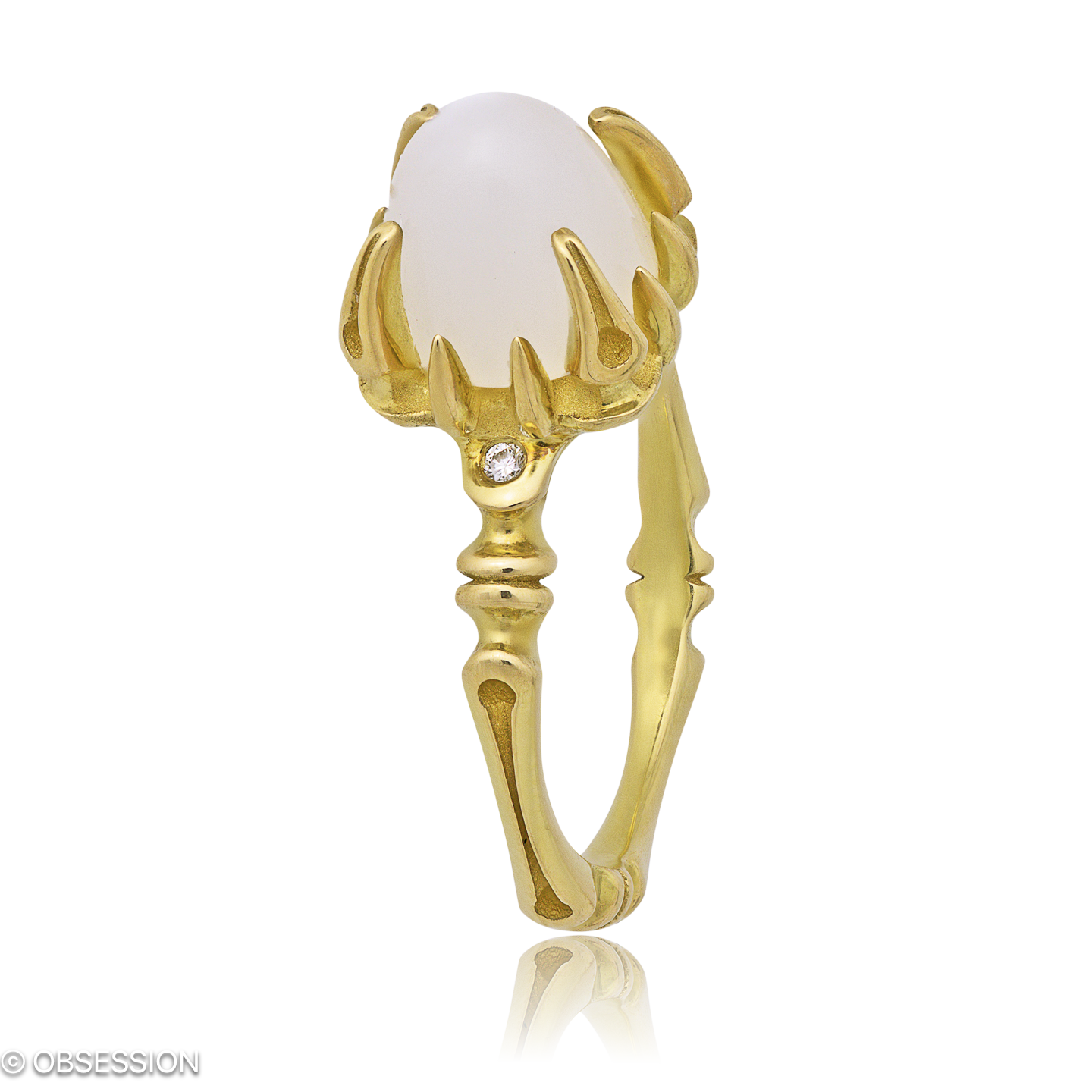 Gremlin-Baby Cocktailring in Gelbgold, mit einer Ringbreite von mm und einer Ringgrösse von 52