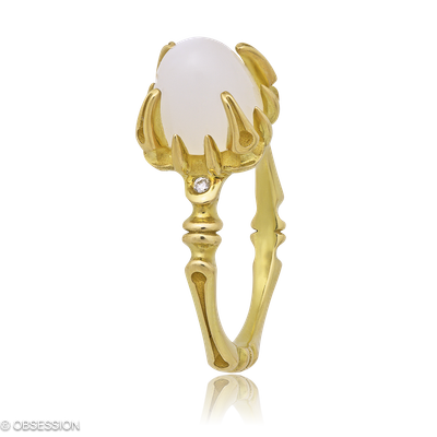 Gremlin-Baby Cocktailring in Gelbgold, mit einer Ringbreite von mm und einer Ringgrösse von 52