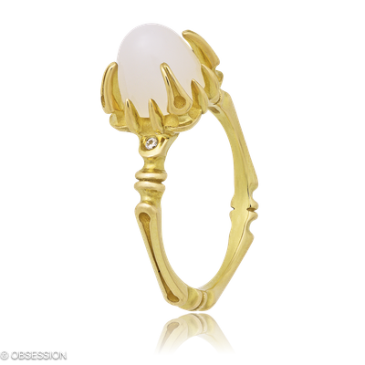 Cocktailring Gremlin-Baby in Gelbgold mit 2 Brillant H si
