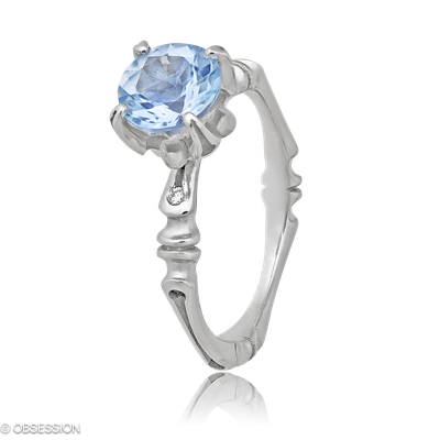 Solitärring Gremlin-Baby in Weissgold mit 2 Brillant FG, vs1-vs2