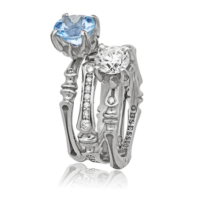 Cocktailring Gremlin-Baby in Weissgold mit 32 Brillant FG, vs1-vs2