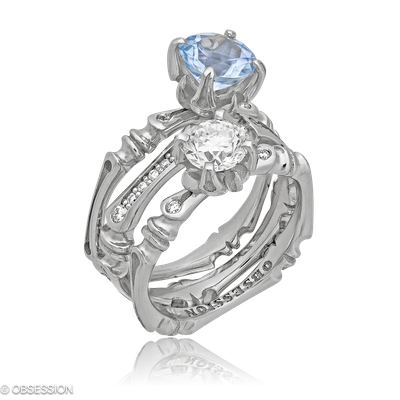 Gremlin-Baby Cocktailring in Weissgold, mit einer Ringbreite von 3.7mm und einer Ringgrösse von 52