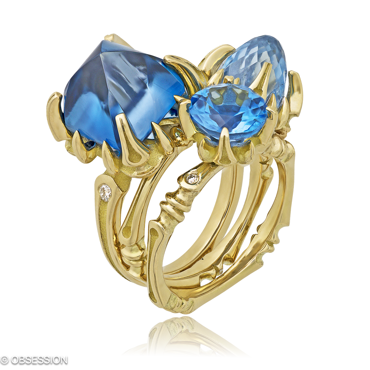 Gremlin Cocktailring in Gelbgold, mit einer Ringbreite von mm und einer Ringgrösse von 52