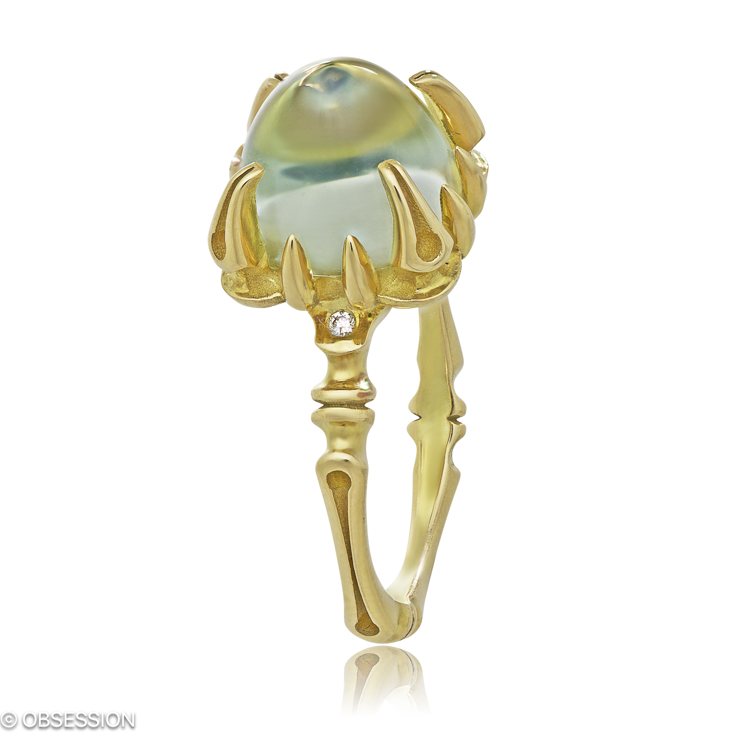 Gremlin-Baby Cocktailring in Gelbgold, mit einer Ringbreite von mm und einer Ringgrösse von 52