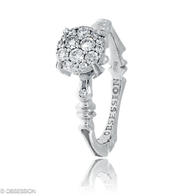 Gremlin-Baby Solitärring in Weissgold, mit einer Ringbreite von mm und einer Ringgrösse von 52