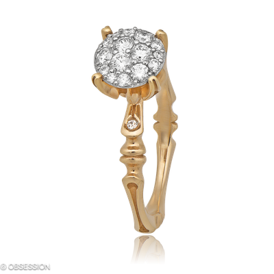 Gremlin-Baby Cocktailring in Rotgold und Weissgold, mit einer Ringbreite von mm und einer Ringgröss…