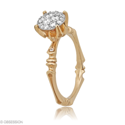 Cocktailring Gremlin-Baby in Rotgold und Weissgold mit 17 Brillant FG, vs1-vs2