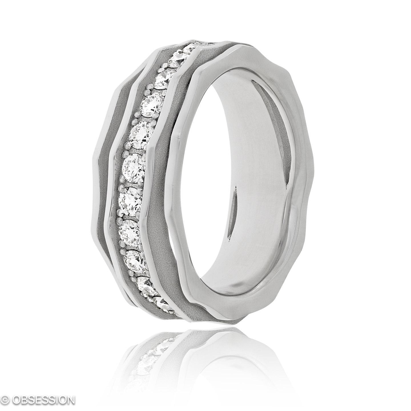 Himalaja Alliance in Weissgold, mit einer Ringbreite von 7.5mm und einer Ringgrösse von 52