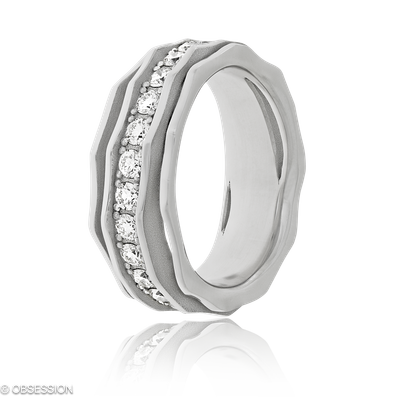 Himalaja Alliance in Weissgold, mit einer Ringbreite von 7.5mm und einer Ringgrösse von 52