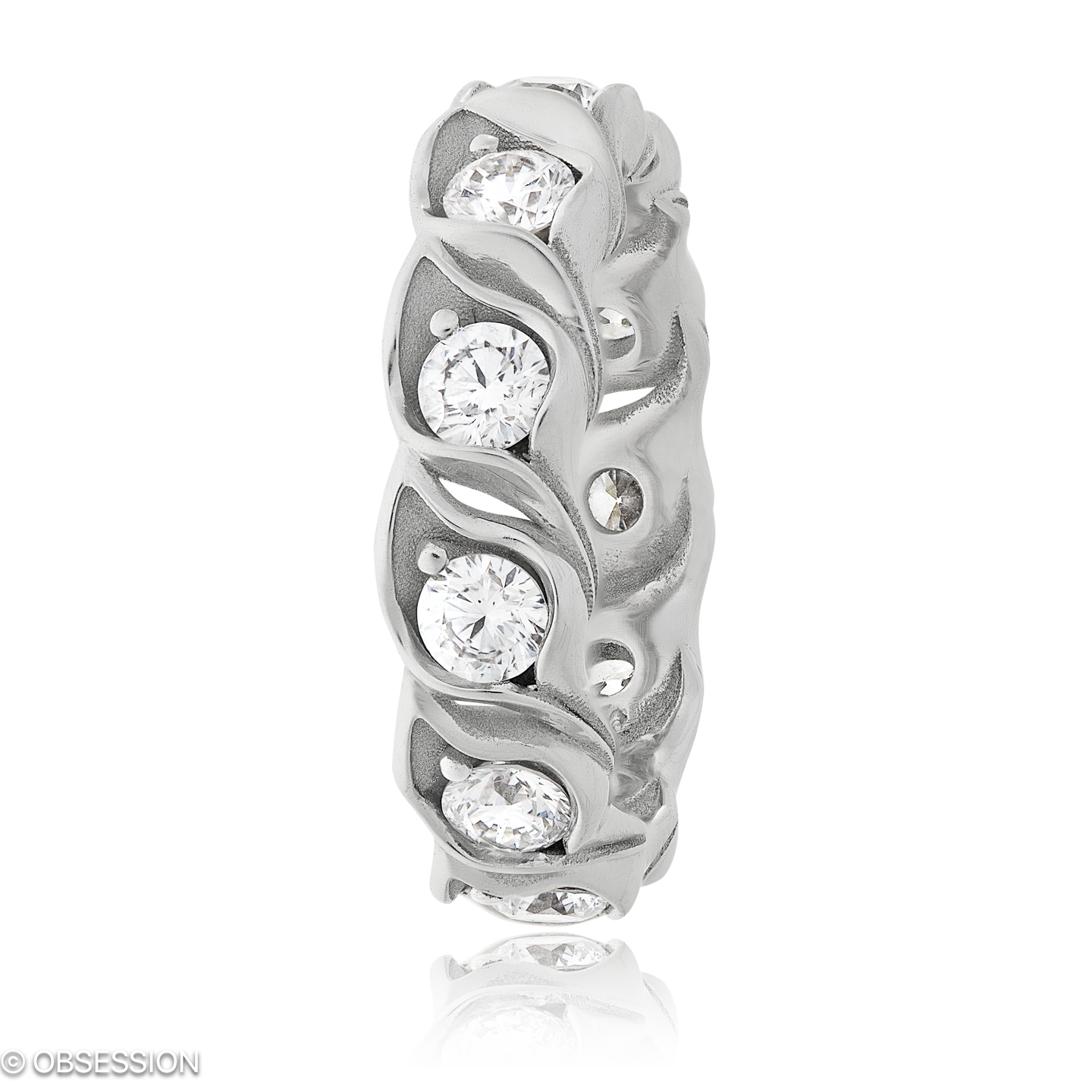 Kalla Alliance in Weissgold, mit einer Ringbreite von 6mm und einer Ringgrösse von 52