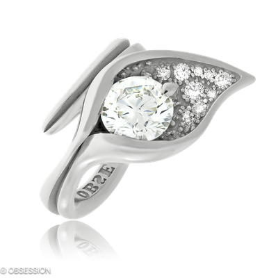 Cocktailring Kalla in Weissgold mit 16 Brillant FG, vs1-vs2