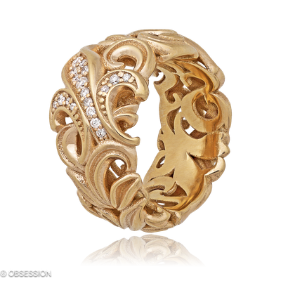 Schmuckring Lilly Rose in Rotgold mit 18 Brillant FG, vs1-vs2
