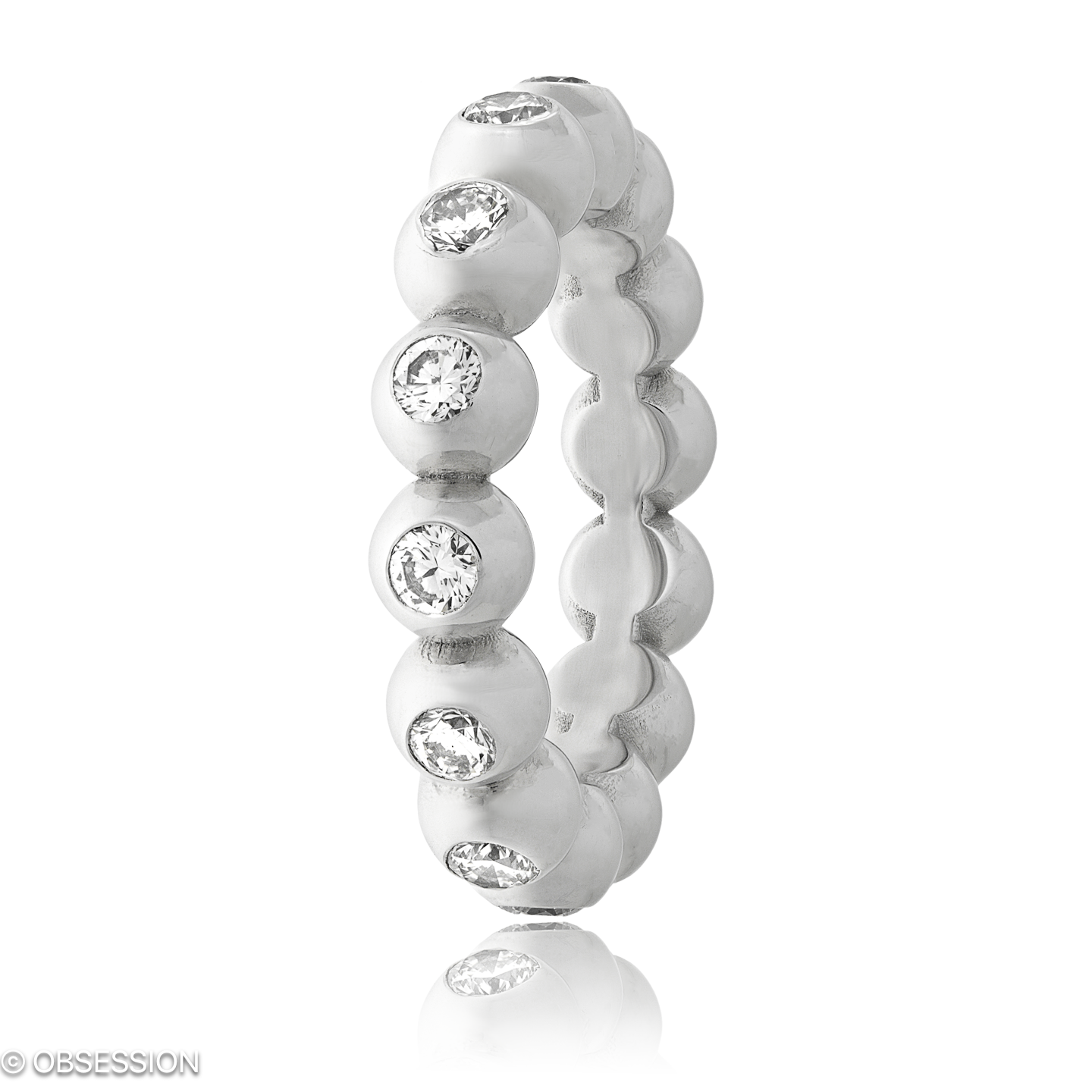 Point Alliance in Weissgold, mit einer Ringbreite von 5mm und einer Ringgrösse von 52