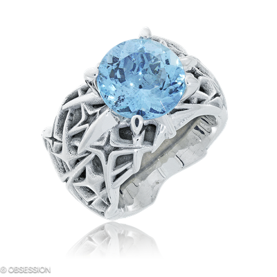 Milchstrasse Schmuckring in Weissgold, mit einer Ringbreite von 13.5mm und einer Ringgrösse von 52