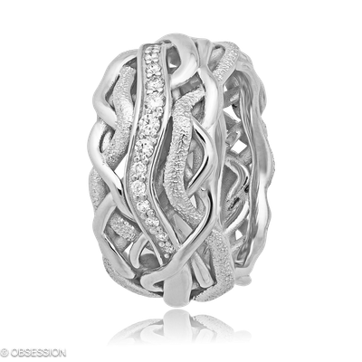 Unendliche Geschichte Schmuckring in Weissgold, mit einer Ringbreite von 12mm und einer Ringgrösse …