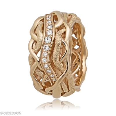 Unendliche Geschichte Schmuckring in Rotgold, mit einer Ringbreite von 12mm und einer Ringgrösse vo…